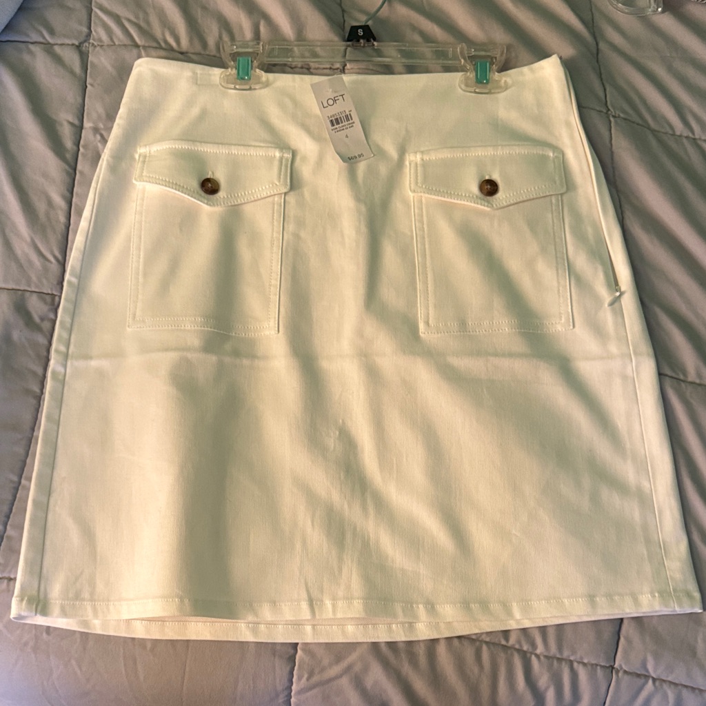 Loft Women's White Mini Skirt With Pockets